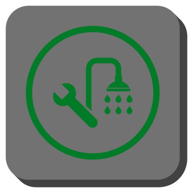 Sıhhi tesisat yuvarlak kare vektör simgesi