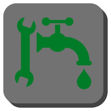 Sıhhi tesisat yuvarlak kare vektör simgesi