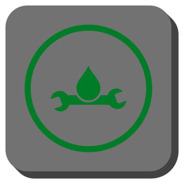 Sıhhi tesisat yuvarlak kare vektör simgesi