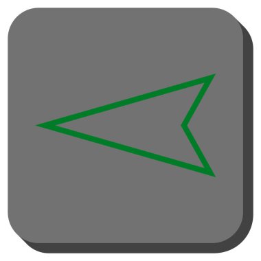 İşaretçi sol yuvarlak kare vektör simgesi