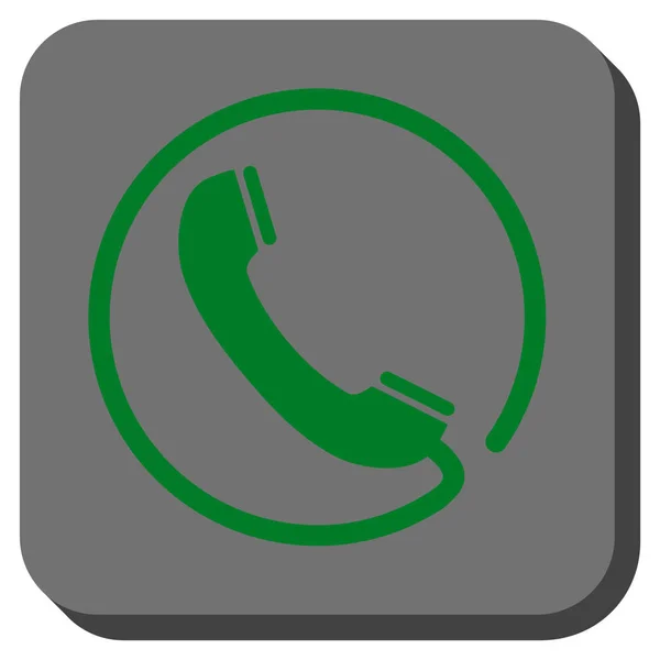 Telefone arredondado vetor quadrado ícone — Vetor de Stock