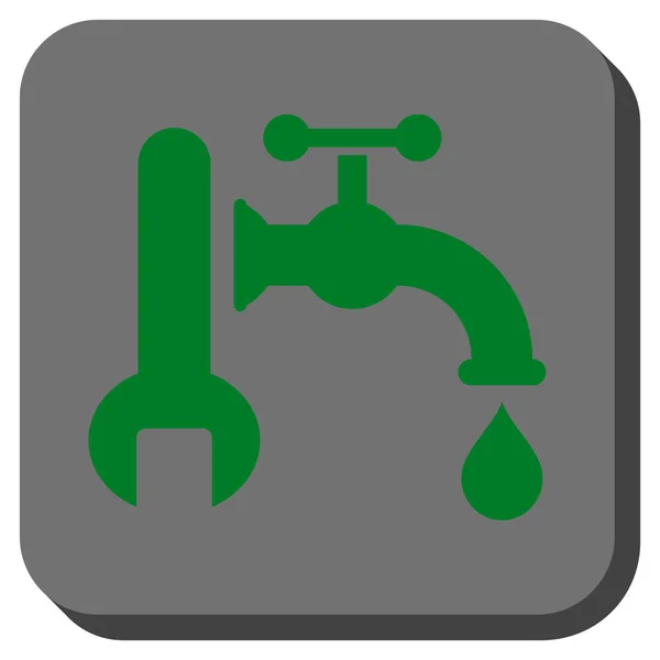 Plumbing Rounded Square Vector Icon — Stock Vector