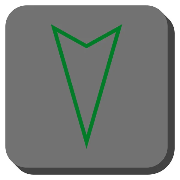 Puntero hacia abajo redondeado cuadrado Vector icono — Archivo Imágenes Vectoriales
