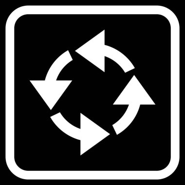 Geri dönüşüm vektör simgesi bir çerçeve içinde
