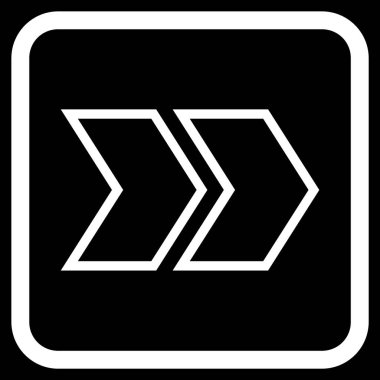 Üst karakter doğru vektör simgesi bir çerçeve içinde