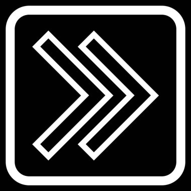 Üst karakter doğru vektör simgesi bir çerçeve içinde