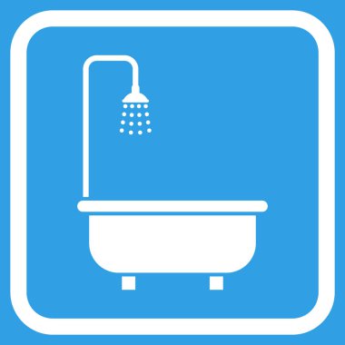 Duş Banyo vektör simgesi bir çerçeve içinde