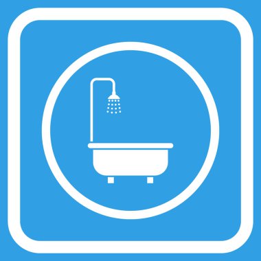 Duş Banyo vektör simgesi bir çerçeve içinde