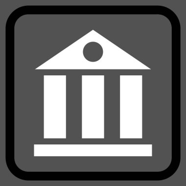 Banka Binası vektör simgesi bir çerçeve içinde
