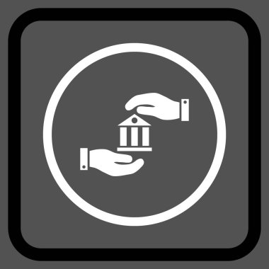 Banka hizmet vektör simgesi bir çerçeve içinde