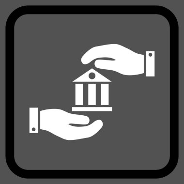 Banka hizmet vektör simgesi bir çerçeve içinde