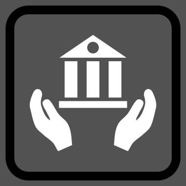 Banka hizmet vektör simgesi bir çerçeve içinde