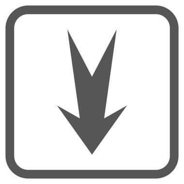 Vektör simgesi bir çerçeve içinde aşağı ok