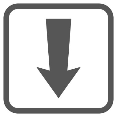 Vektör simgesi bir çerçeve içinde aşağı ok