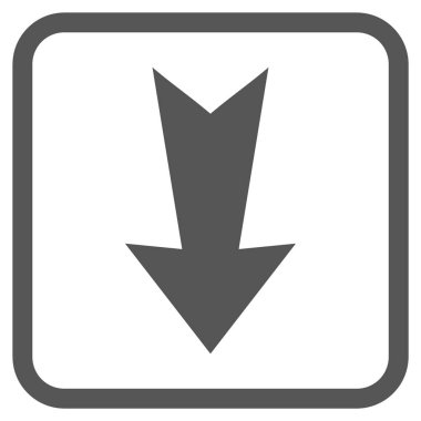 Vektör simgesi bir çerçeve içinde aşağı ok