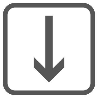 Vektör simgesi bir çerçeve içinde aşağı ok
