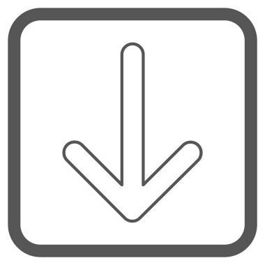 Vektör simgesi bir çerçeve içinde aşağı ok