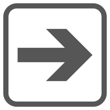 Ok sağ vektör simgesi bir çerçeve içinde