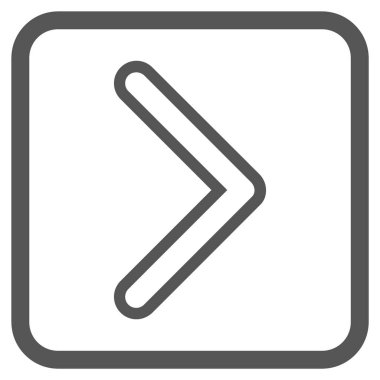 Ok ucu doğru vektör simgesi bir çerçeve içinde