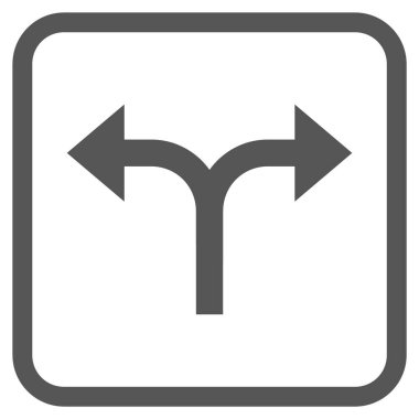 Vektör simgesi bir çerçeve içinde çatallanma oklar sol sağ