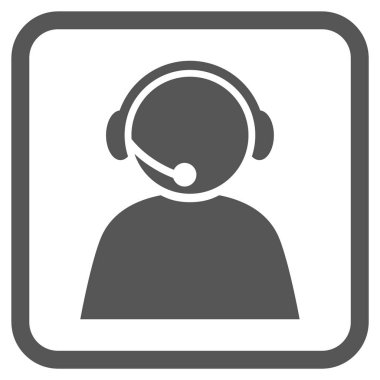 Çağrı Merkezi operatörü vektör simgesi bir çerçeve içinde