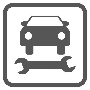 Araba tamir vektör simgesi bir çerçeve içinde