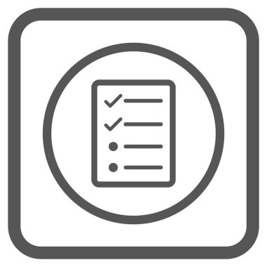 Denetim listesi sayfa vektör simgesi bir çerçeve içinde