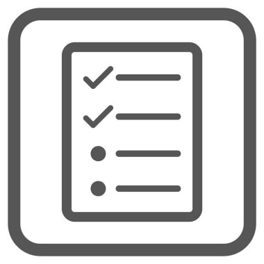 Denetim listesi sayfa vektör simgesi bir çerçeve içinde