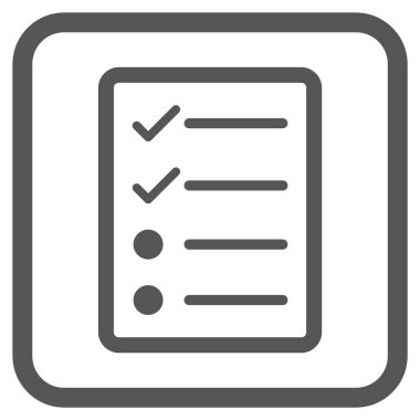 Denetim listesi sayfa vektör simgesi bir çerçeve içinde