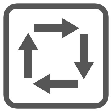 Dolaşım oklar bir çerçeve içinde simge vektör