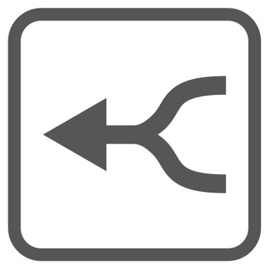 Ok sol vektör simgesi bir çerçeve içinde birleştirmek