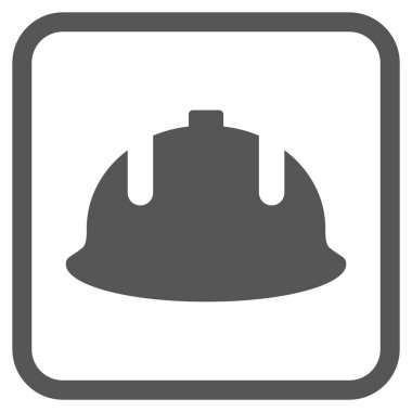 İnşaat kask vektör simgesi bir çerçeve içinde