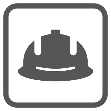 İnşaat kask vektör simgesi bir çerçeve içinde