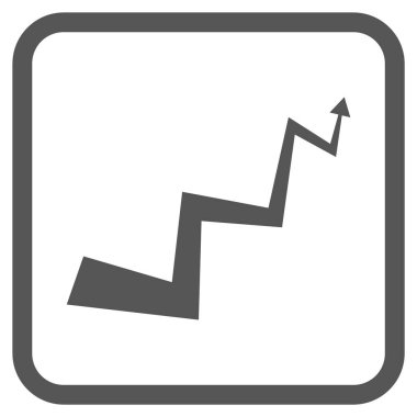 Eğri ok vektör simgesi bir çerçeve içinde