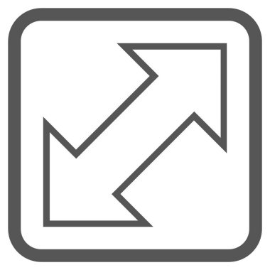Exchange çapraz vektör simgesi bir çerçeve içinde