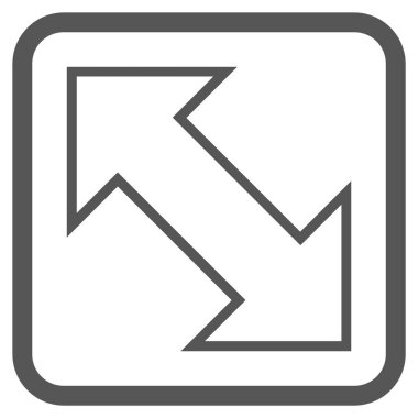 Exchange çapraz vektör simgesi bir çerçeve içinde