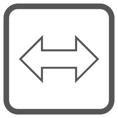 Exchange yatay vektör simgesi bir çerçeve içinde