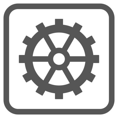 Dişli vektör simgesi bir çerçeve içinde