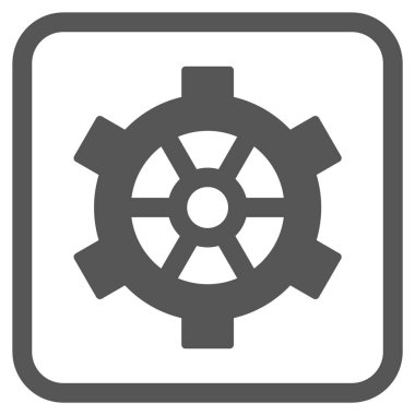 Dişli vektör simgesi bir çerçeve içinde