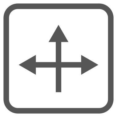 Kavşak yön vektör simgesi bir çerçeve içinde