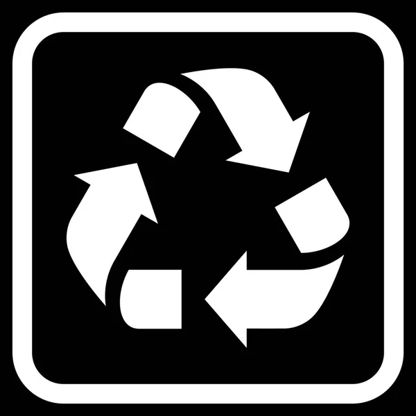 Reciclar icono vectorial en un marco — Vector de stock