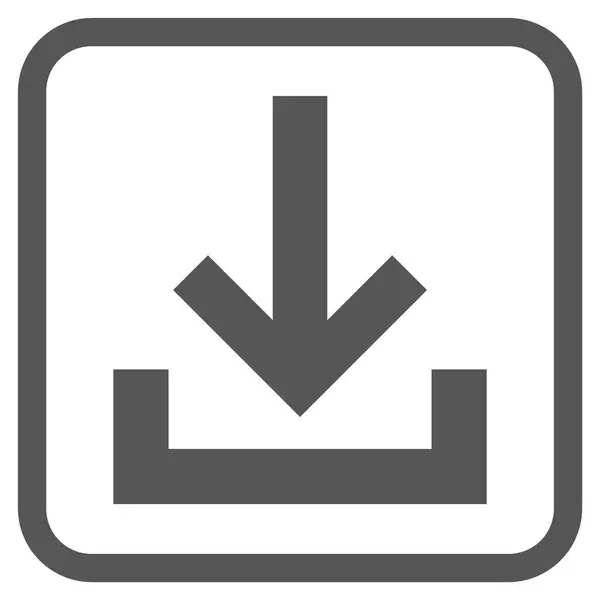 Inkorgen vektor ikonen i en ram — Stock vektor