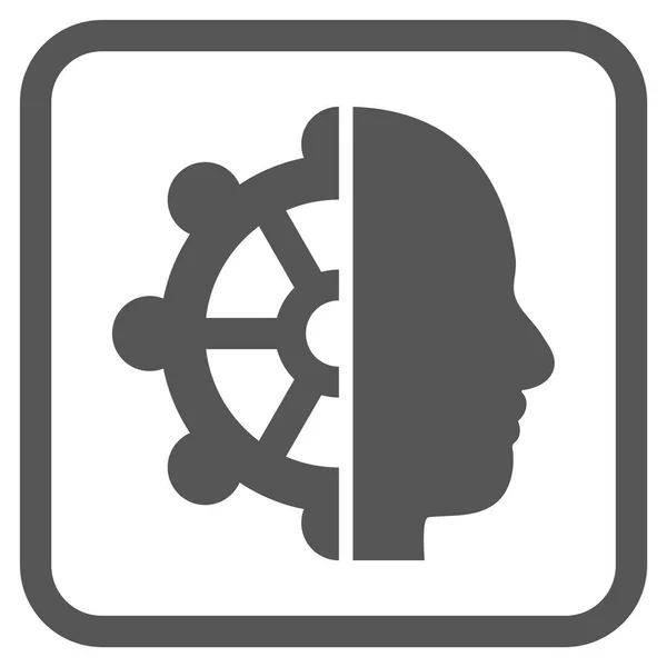 Intellect Vector Icon In a Frame — Stock Vector