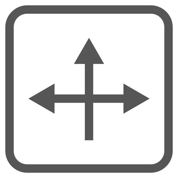 Kereszteződés irányban vektor ikonjára a keretben — Stock Vector