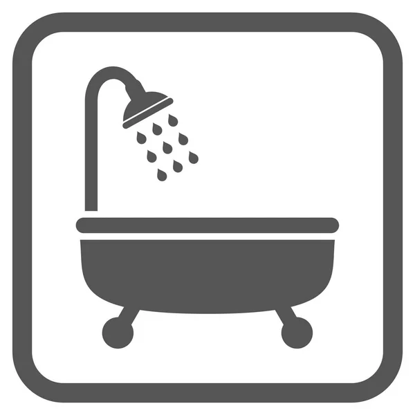 Shower Bath Vector Icon In a Frame — Stock Vector