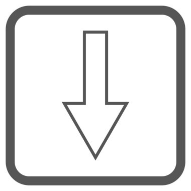 Vektör simgesi bir çerçeve içinde aşağı ok