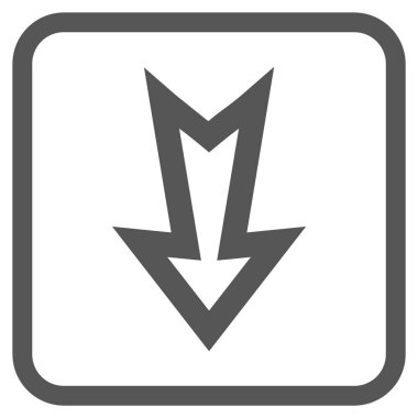 Vektör simgesi bir çerçeve içinde aşağı ok