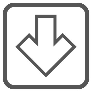 Vektör simgesi bir çerçeve içinde aşağı ok