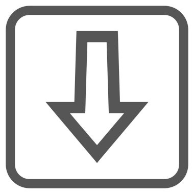 Vektör simgesi bir çerçeve içinde aşağı ok