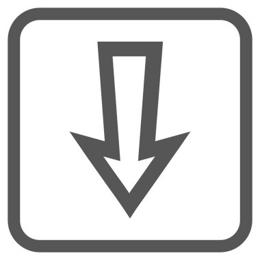 Vektör simgesi bir çerçeve içinde aşağı ok